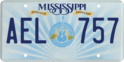 MS license plate AEL757