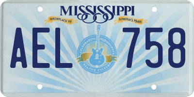 MS license plate AEL758