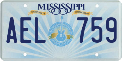 MS license plate AEL759