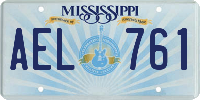 MS license plate AEL761