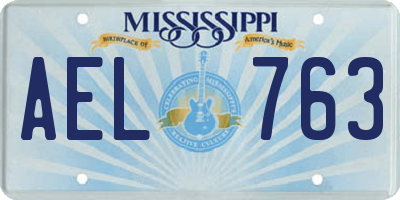 MS license plate AEL763