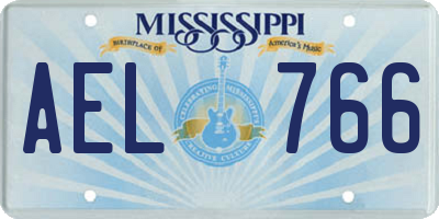MS license plate AEL766