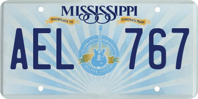 MS license plate AEL767