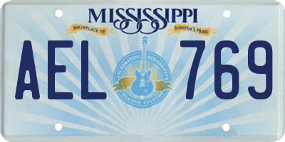MS license plate AEL769