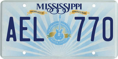 MS license plate AEL770
