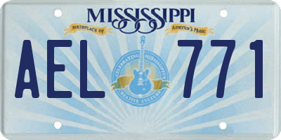 MS license plate AEL771