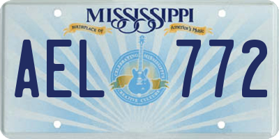 MS license plate AEL772
