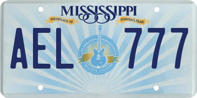 MS license plate AEL777