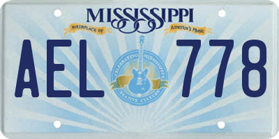 MS license plate AEL778