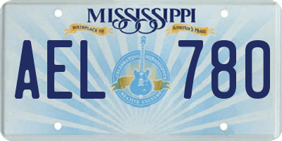 MS license plate AEL780