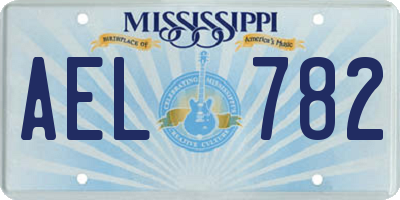 MS license plate AEL782