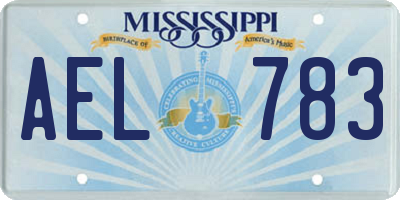 MS license plate AEL783