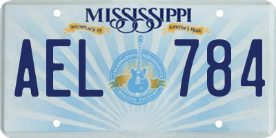 MS license plate AEL784