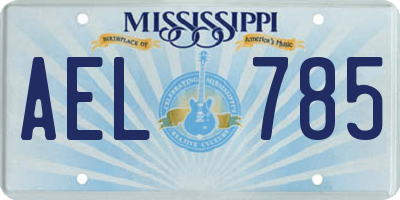 MS license plate AEL785