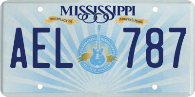 MS license plate AEL787