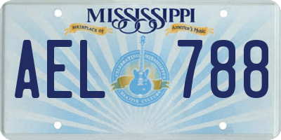 MS license plate AEL788