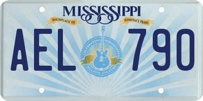 MS license plate AEL790