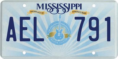 MS license plate AEL791