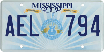 MS license plate AEL794