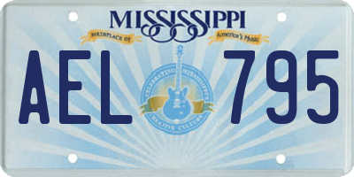 MS license plate AEL795