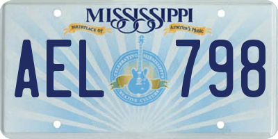 MS license plate AEL798