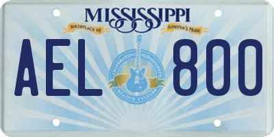 MS license plate AEL800