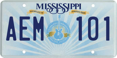 MS license plate AEM101