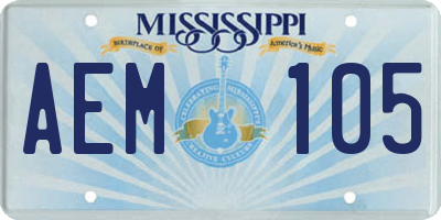 MS license plate AEM105