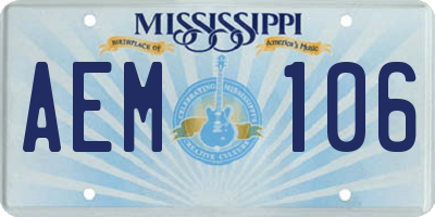 MS license plate AEM106