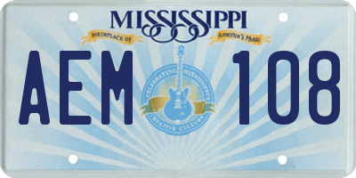 MS license plate AEM108