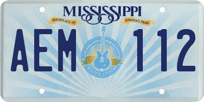 MS license plate AEM112