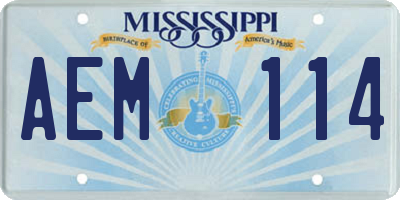 MS license plate AEM114