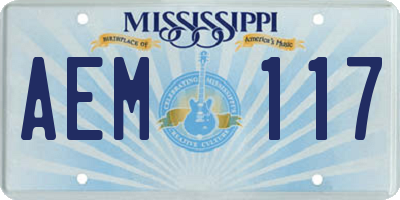 MS license plate AEM117
