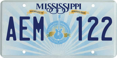 MS license plate AEM122