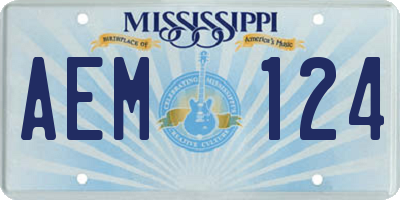 MS license plate AEM124