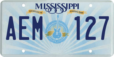 MS license plate AEM127