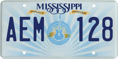 MS license plate AEM128