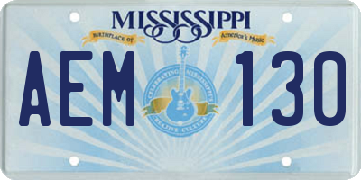 MS license plate AEM130