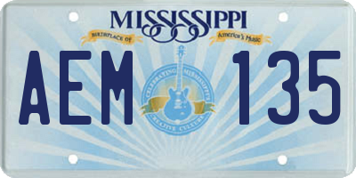 MS license plate AEM135