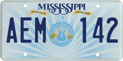 MS license plate AEM142