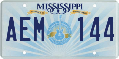 MS license plate AEM144