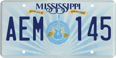 MS license plate AEM145