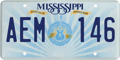 MS license plate AEM146