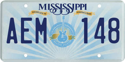 MS license plate AEM148