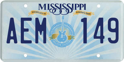 MS license plate AEM149