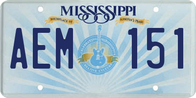 MS license plate AEM151