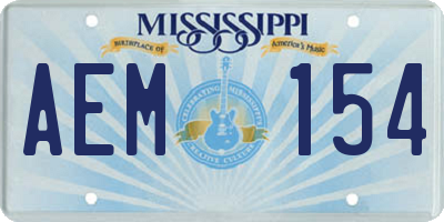 MS license plate AEM154