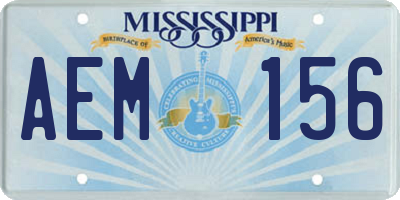MS license plate AEM156