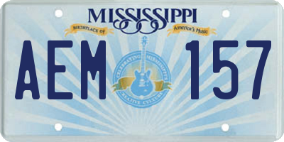 MS license plate AEM157