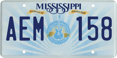 MS license plate AEM158